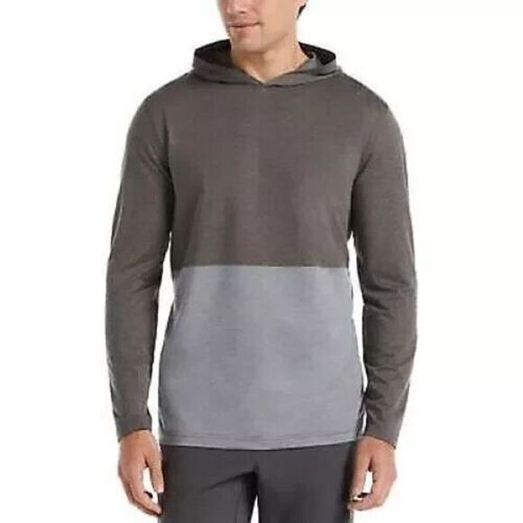 PGA TOUR Mens Lightweight Colorblocked Golf Hoodie Asphalt Gray Size Small - Picture 1 of 5